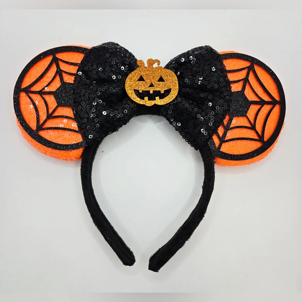 2 Halloween Themed Light Up Ears Headbands Sparkley